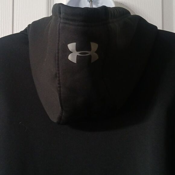 Under Armour Storm loose  black camo hooded sweatshirt sherpa lined Sz L EUC - Picture 6 of 9
